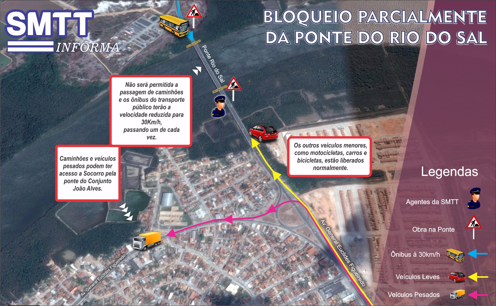 SMTT monta operação para organizar trânsito durante obras na Ponte do Rio do Sal - SMTT Aracaju